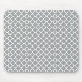 Graue und weiße Quatrefolie Mousepad (Vorne)