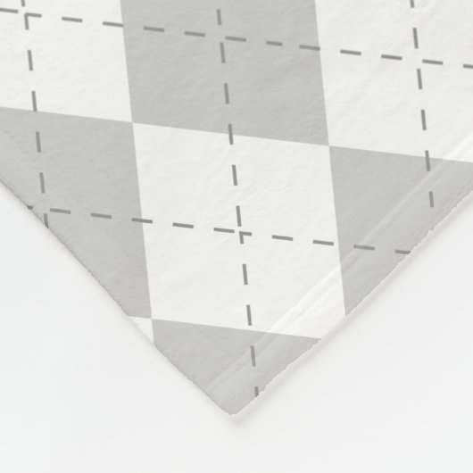 Graue und weiße Raute Fleecedecke (Ecke)
