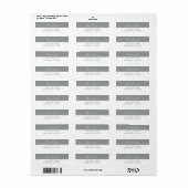 Graue und weiße Rücksendeadressen-Aufkleber (Vorne)