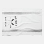 Graue und weiße Rustikale Oars Personalisiertes La Geschirrtuch (Horizontal)