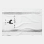 Graue und weiße rustikale Personalisierte Bezeichn Geschirrtuch (Horizontal)