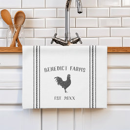 Graue und weiße rustikale Personalisierte Bezeichn Geschirrtuch