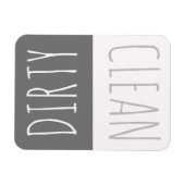 graue und weiße, saubere und dreckige Geschirrspül Magnet (Horizontal)