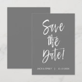 Graue und weiße Save the Date-Karte Date (Vorne/Hinten)