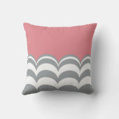 Graue und weiße Scallopie Kissen (Rückseite)