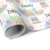 Graue und weiße Schafaddel zum Geburtstag Geschenkpapier (Rolleneckpunkt)