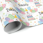 Graue und weiße Schafaddel zum Geburtstag Geschenkpapier (Rolleneckpunkt)