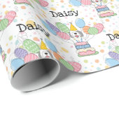 Graue und weiße Schafaddel zum Geburtstag Geschenkpapier (Rolleneckpunkt)