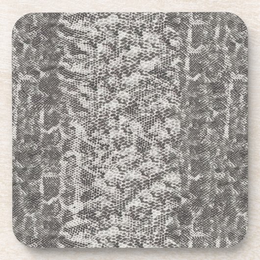 Graue und weiße Schlangenhaut Untersetzer (Vorderseite)