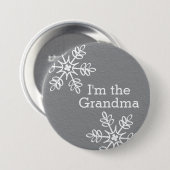 Graue und weiße Schneeflocke bin ich die Button (Vorne & Hinten)