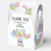 Graue und weiße Sheepadoodle zum Geburtstag Vielen Geschenkschachtel (Geöffnet)