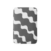 Graue und weiße Slangerwellen Badematte (Vorderseite Vertikal)