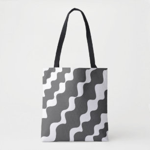 Graue und weiße Slangerwellen Tasche