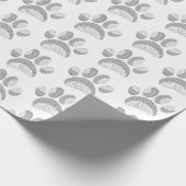 Graue und weiße Sonnenblumenmuster Geschenkpapier (Ecke)