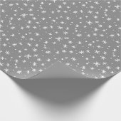 Graue und weiße Sterne Urlaub Geschenkpapier (Ecke)