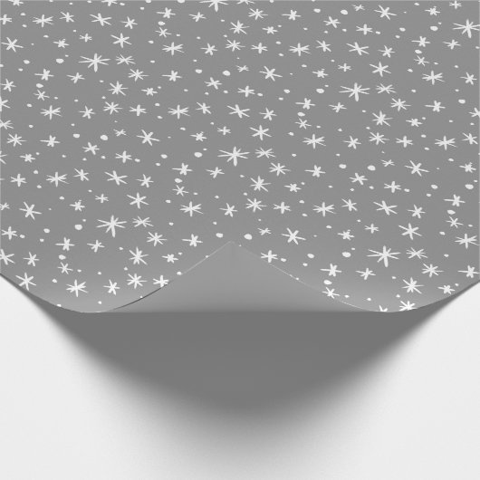 Graue und weiße Sterne Urlaub Geschenkpapier (Ecke)