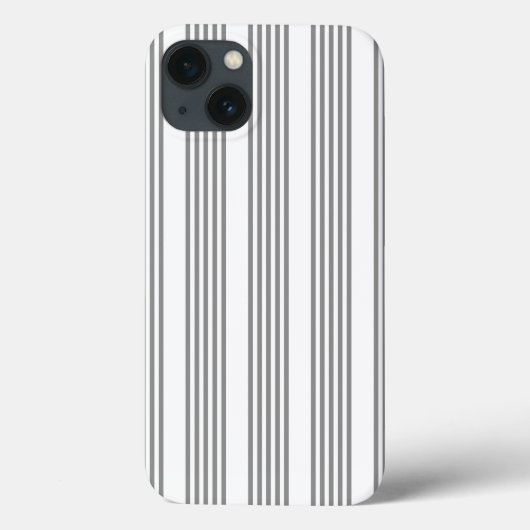 Graue und weiße Streifen Case-Mate iPhone Hülle (Rückseite)