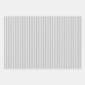 Graue und weiße Streifen Geschenkpapier Set (Vorderseite)