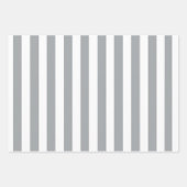 Graue und weiße Streifen Geschenkpapier Set (Vorderseite)