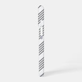 Graue und weiße Streifen iPhone 16 Hülle (Linke Seite)