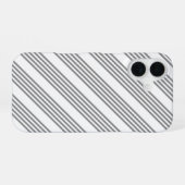 Graue und weiße Streifen iPhone 16 Hülle (Rückseite (Horizontal))