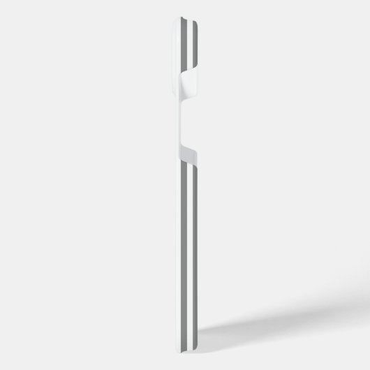 Graue und weiße Streifen iPhone Hülle (Linke Seite)