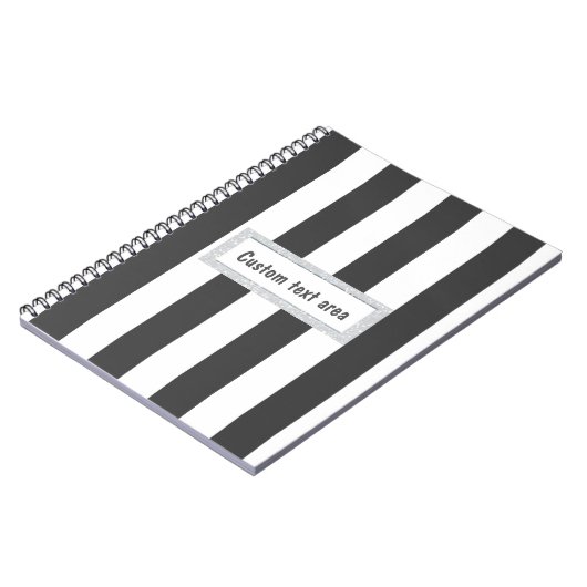 Graue und weiße Streifen-Journal Notizblock (Linke Seite)