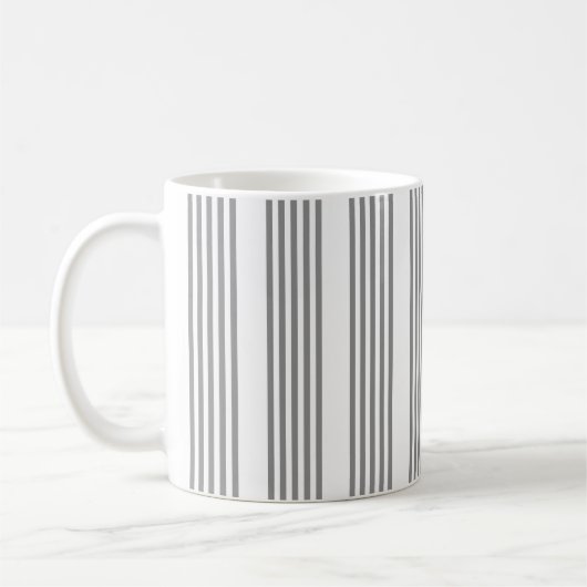 Graue und weiße Streifen Kaffeetasse (Links)