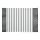 Graue und weiße Streifen Kissenbezug (Rückseite)