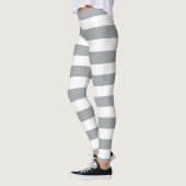 Graue und weiße Streifen Leggings (Links)