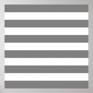 Graue und weiße Streifen Poster