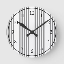 Graue und weiße Streifen Runde Wanduhr
