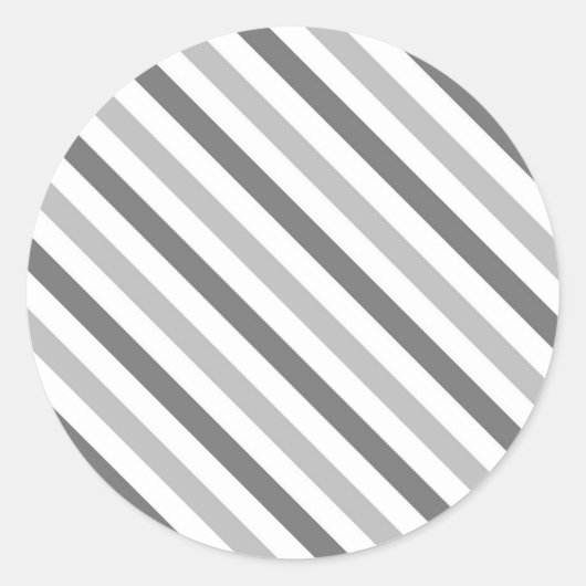 Graue und weiße Streifen Runder Aufkleber (Vorderseite)