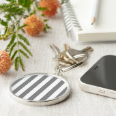 Graue und weiße Streifen Schlüsselanhänger (Seite)