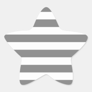 Graue und weiße Streifen Stern-Aufkleber