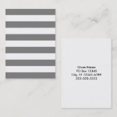 Graue und weiße Streifen Visitenkarte (Vorne/Hinten)