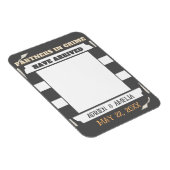 Graue und weiße Streifen - Zwillingsankündigung Magnet (Rechte Seite)