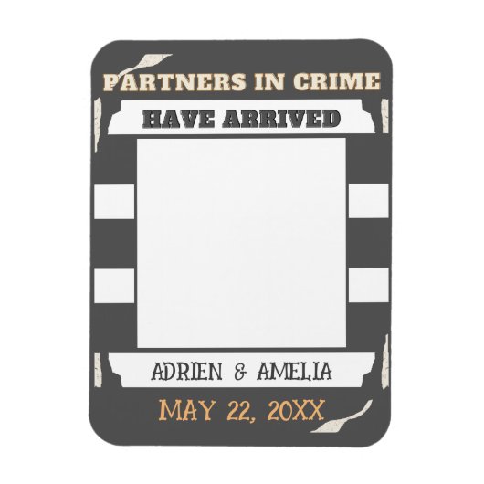 Graue und weiße Streifen - Zwillingsankündigung Magnet (Vertikal)