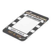 Graue und weiße Streifen - Zwillingsankündigung Magnet (Linke Seite)