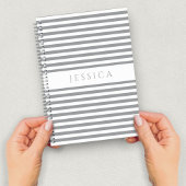 Graue und weiße Streifenbezeichnung Notizblock