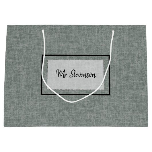 Graue und weiße Textur. Große Geschenktüte (Vorderseite)