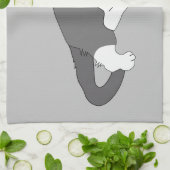 Graue und weiße Tuxedo Katze Geschirrtuch (Gefaltet)