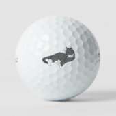 Graue und weiße Tuxedo Katze Golfball (Vorderseite)