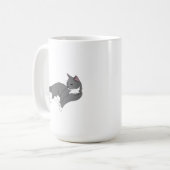 Graue und weiße Tuxedo Katze Kaffeetasse (Vorderseite Links)