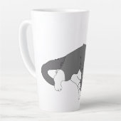 Graue und weiße Tuxedo Katze Milchtasse (Linke Ecke)