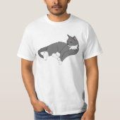 Graue und weiße Tuxedo Katze T-Shirt (Vorderseite)