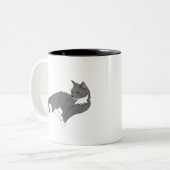 Graue und weiße Tuxedo Katze Zweifarbige Tasse (Vorderseite Links)