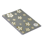 Graue und weiße vergessen mich nicht blumig notizblock (Rechte Seite)