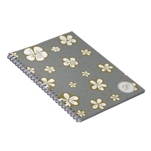 Graue und weiße vergessen mich nicht blumig notizblock (Rechte Seite)