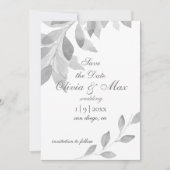 Graue und weiße Wasserfarbe Save the Date (Vorderseite)
